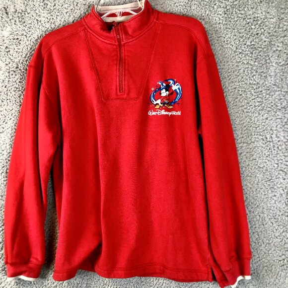 Walt Disney World Other - VINTAGE Disney Parks Adult Sweatshirt Large Walt Disney World 1/4 Zip Logo